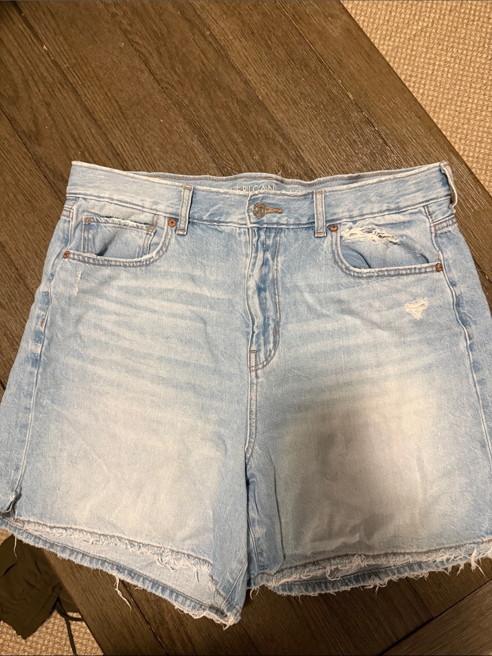 American Eagle-Light Wash Denim Shorts
